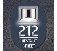Personalized House Numbers Plaques With Solar Light, Custom Acrylic Solar Address Sign House Numbers with Numbers And Addresses for Outside Light Up House Number Plate House Signs (Oval)