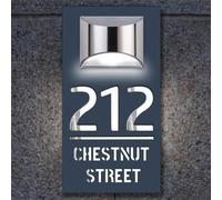 Personalized House Numbers Plaques With Solar Light, Custom Acrylic Solar Address Sign House Numbers with Numbers And Addresses for Outside Light Up House Number Plate House Signs (Rectangle)