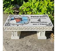 Personalized Human Memorial Stones, Memorial Bench Garden Stone, Headstones for Graves, Bench Memorial Plaques for Outdoors, Grave Markers for Cemetery for Humans or Pet, Commemorative Plaques (G)