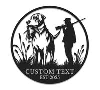 Personalized Hunter Metal Wall Art, Custom Name Deer Hunting Sign with Bow Design, Rustic Lodge Decor for Cabin, Man Cave and Lake House (Style-1)