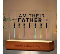 Personalized I Am Their Father Light, Custom Light up Colorful Saber with kids Names, I Am Father Sign,Happy Father's Day Night light Gift, Personalized I Am Father Gifts For Dad Grandpa (style 3)