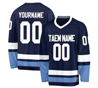 Personalized Ice Hockey Jersey/Custom Ice Hockey Jersey/Customizable Ice Hockey Jersey/Ice Hockey Gifts for Boy Mens Navy