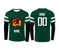 Personalized Ice Hockey Jersey for Men Women,Custom Name Number Logo Ice Hockey Practice Jersey,Customize Your Own Training Jerseys for Fans,faux two piece,Long Sleeve,Front Back Print,Casual Sport