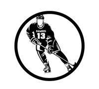 Personalized Ice Hockey Wall Decor Sticker Custom Player Name & Number Ice Hockey Silhouette Wall Art Decal, Sports Gifts for Bedroom, Christmas & Birthday