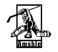 Personalized Ice Hockey Wall Decor Sticker Custom Player Name & Number Ice Hockey Silhouette Wall Art Decal, Sports Gifts for Bedroom, Christmas & Birthday