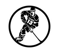 Personalized Ice Hockey Wall Decor Sticker Custom Player Name & Number Ice Hockey Silhouette Wall Art Decal, Sports Gifts for Bedroom, Christmas & Birthday