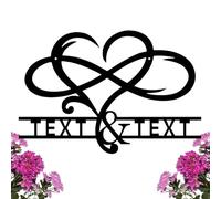 Personalized Infinity Heart Sign - Custom Infinity Sign-Custom Love Metal Wall Decor - Infinity Symbol Love Metal Sign with Names-Personalized Gift for Couples,Personalized Valentines Day Gifts