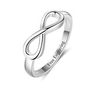 Personalized Infinity Knot Entirely BFF Friendship Silver Rings For Women Sisters Mothers Rings Promise Rings For Her Prom Jewlery Rings (Q)