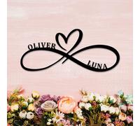 Personalized Infinity Signs Wall Decor,Heart Metal Wall Decor,Infinity Sign with Names Personalized Gift for Couple - Anniversary Wedding Gift