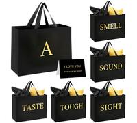 Personalized Initial A Gift Bag, 5 Senses Gift Bags for Him With Labels