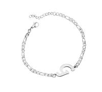 Personalized Initial Bracelet Silver Plated Letter Bracelet Dainty Bracelet Delicate Disc Name Bracelet For Women Girls Sports Watches (G, One Size)