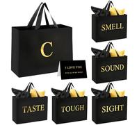 Personalized Initial C Gift Bag, 5 Senses Gift Bags for Him With Labels