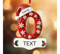 Personalized Initial Christmas Ornaments 2025 Custom A-Z Name Initial Ornaments Family Acrylic Christmas Tree Name Ornament for Family, Friends, and Kids