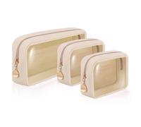 Personalized Initial Clear Makeup Bags Set,Clear Travel Bags for Toiletries,Clear Purse,Clear Gift Bag,Beach Bags for Women,Make Up Pouches,Tsa Approved Clear Organizer,Gifts for Teen Girls&Women,