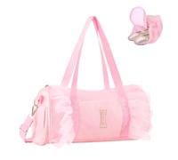 Personalized Initial Dance Bag for Girls, Small Cute Letter 4-6 Kids Ballet Bag, Pink Girls Gift Toddler Travel Duffle Bags, Small-Pink, S, I