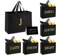 Personalized Initial J Gift Bag, 5 Senses Gift Bags for Him With Labels