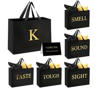 Personalized Initial K Gift Bag, 5 Senses Gift Bags for Him With Labels