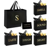 Personalized Initial S Gift Bag, 5 Senses Gift Bags for Him With Labels