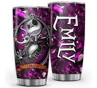 Personalized Jack Nightmare Characters Halloween Tumbler with Lid, Halloween Gifts Before Christmas Movie Stainless Steel Tumbler Cup for Adults 30oz 20oz Insulated Travel Coffee Mug