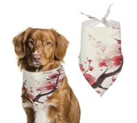 Personalized Japanese Spring Plum Floral Dog Bandanas Washable Cute Soft Cat Dogs Scarf Pet Bandanas Kerchief Adjustable Triangle Bibs Scarf for Small Medium Large Dogs Puppy Cats & Gifts