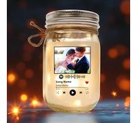 Personalized Jar Light with Music Code - Spotify-Inspired Gift for Daughter - Custom Photo Light for Women Girls on Xmas or Birthday