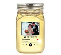 Personalized Jar Light with Spotify Song & Photo - Romantic Gift for Him Her - LED Night Light for Valentine's Day, Birthday, Christmas