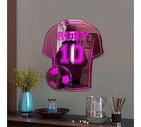 Personalized Jersey Neon Light Signs for Wall Decor Custom Name Number Mirror Led Light for Boys' Bedroom Bar Gifts for Ball Sports Enthusiasts (Football jersey)