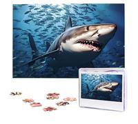 Personalized Jigsaw Puzzles for Adults 1000 Pieces Custom Puzzle from Photos A shark swims in the sea Puzzles Picture Jigsaw Puzzle Gifts for Holiday Birthday Wedding Anniversay Christmas