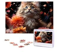 Personalized Jigsaw Puzzles for Adults 1000 Pieces Custom Puzzle from Photos Images of cats and flowers Puzzles Picture Jigsaw Puzzle Gifts for Holiday Birthday Wedding Anniversay Christmas