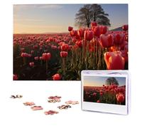 Personalized Jigsaw Puzzles for Adults 1000 Pieces Custom Puzzle from Photos Tulips Field Puzzles Picture Jigsaw Puzzle Gifts for Holiday Birthday Wedding Anniversay Christmas