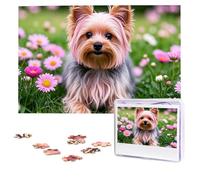 Personalized Jigsaw Puzzles for Adults 1000 Pieces Custom Puzzle from Photos Yorkie Floral Puzzles Picture Jigsaw Puzzle Gifts for Holiday Birthday Wedding Anniversay Christmas