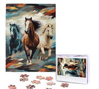 Personalized Jigsaw Puzzles for Adults 500 Pieces Custom Puzzle from Photos A pattern with horses as a background Puzzles Picture Jigsaw Puzzle Gifts for Holiday Birthday Wedding Anniversay Christmas