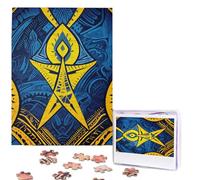 Personalized Jigsaw Puzzles for Adults 500 Pieces Custom Puzzle from Photos Blue and yellow tribal Puzzles Picture Jigsaw Puzzle Gifts for Holiday Birthday Wedding Anniversay Christmas