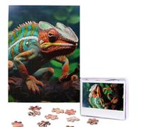 Personalized Jigsaw Puzzles for Adults 500 Pieces Custom Puzzle from Photos Cute Chameleon Puzzles Picture Jigsaw Puzzle Gifts for Holiday Birthday Wedding Anniversay Christmas
