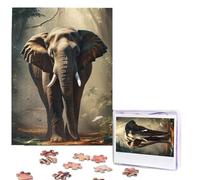 Personalized Jigsaw Puzzles for Adults 500 Pieces Custom Puzzle from Photos Elephant in the Forest Puzzles Picture Jigsaw Puzzle Gifts for Holiday Birthday Wedding Anniversay Christmas