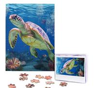 Personalized Jigsaw Puzzles for Adults 500 Pieces Custom Puzzle from Photos Gray sea turtle Puzzles Picture Jigsaw Puzzle Gifts for Holiday Birthday Wedding Anniversay Christmas