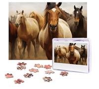 Personalized Jigsaw Puzzles for Adults 500 Pieces Custom Puzzle from Photos Many Horses Puzzles Picture Jigsaw Puzzle Gifts for Holiday Birthday Wedding Anniversay Christmas