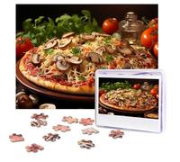 Personalized Jigsaw Puzzles for Adults 500 Pieces Custom Puzzle from Photos Pizza with mushrooms tomatoes Puzzles Picture Jigsaw Puzzle Gifts for Holiday Birthday Wedding Anniversay Christmas