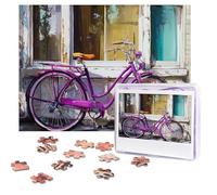 Personalized Jigsaw Puzzles for Adults 500 Pieces Custom Puzzle from Photos Purple Bike Puzzles Picture Jigsaw Puzzle Gifts for Holiday Birthday Wedding Anniversay Christmas