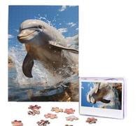 Personalized Jigsaw Puzzles for Adults 500 Pieces Custom Puzzle from Photos There is a dolphin jumping Puzzles Picture Jigsaw Puzzle Gifts for Holiday Birthday Wedding Anniversay Christmas