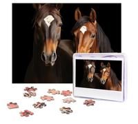 Personalized Jigsaw Puzzles for Adults 500 Pieces Custom Puzzle from Photos Two horses standing Puzzles Picture Jigsaw Puzzle Gifts for Holiday Birthday Wedding Anniversay Christmas