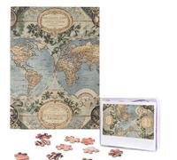 Personalized Jigsaw Puzzles for Adults 500 Pieces Custom Puzzle from Photos Vintage Old World Map Puzzles Picture Jigsaw Puzzle Gifts for Holiday Birthday Wedding Anniversay Christmas