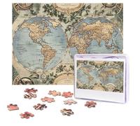 Personalized Jigsaw Puzzles for Adults 500 Pieces Custom Puzzle from Photos Vintage Old World Map Puzzles Picture Jigsaw Puzzle Gifts for Holiday Birthday Wedding Anniversay Christmas