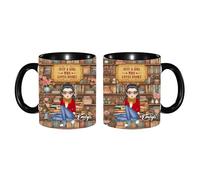 Personalized Just a Girl Who Loves Books Coffee Mug, Custom Name Reading Books Lover Mug Gifts for Women Reader, Reading Book Cup, Christmas Librarian, Bookworm, Bookish,Teacher Gift