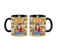 Personalized Just a Girl Who Loves Books Coffee Mug, Custom Name Reading Books Lover Mug Gifts for Women Reader, Reading Book Cup, Christmas Librarian, Bookworm, Bookish,Teacher Gift