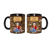 Personalized Just a Girl Who Loves Books Coffee Mug, Custom Name Reading Books Lover Mug Gifts for Women Reader, Reading Book Cup, Christmas Librarian, Bookworm, Bookish,Teacher Gift