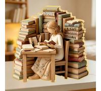 Personalized Just A Girl Who Loves Books Light Box, Custom Reading Book Lover LED Night Light Lamp Reading Gifts for Bookworm, Bookish, Book Reader, Librarians, Bookshelf Library Home Decor