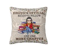 Personalized Just One More Chapter Pillowcase Custom Name Portrait Reading Pillow Covers Books Pillow Case Reader Pillowcase Book Lovers Birthday Christmas,Style 1-2