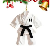 Personalized Karate Ornaments for Christmas Tree, 2D Flat Acrylic Taekwondo Black Belt Christmas Ornament, Jujutsu Christmas Ornaments, Martial Arts Gifts for Boys Girls