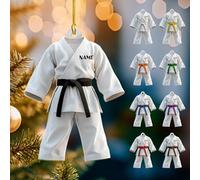 Personalized Karate Ornaments for Christmas Tree -Custom Karate Key Chain Ornament,Taekwondo Black Belt Christmas Ornament, Jujutsu Christmas Pendent
